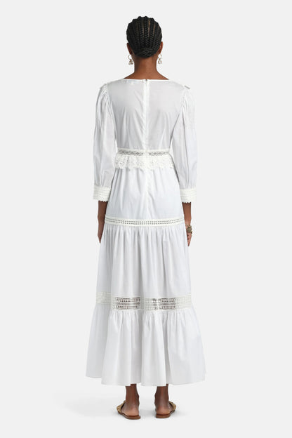 Luisa Spagnoli Bianco Women Processo - Maxi Dress with AppliquŽs SKU: PROCESSO_0201 Image 02