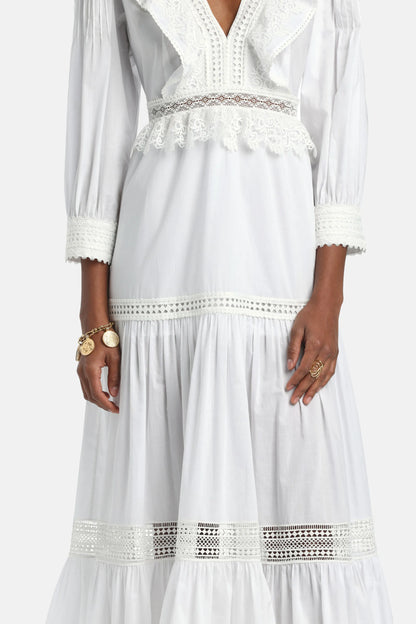 Luisa Spagnoli Bianco Women Processo - Maxi Dress with AppliquŽs SKU: PROCESSO_0201 Image 03