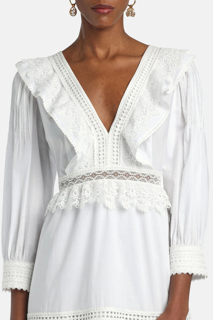 Luisa Spagnoli Bianco Women Processo - Maxi Dress with AppliquŽs SKU: PROCESSO_0201 Image 04