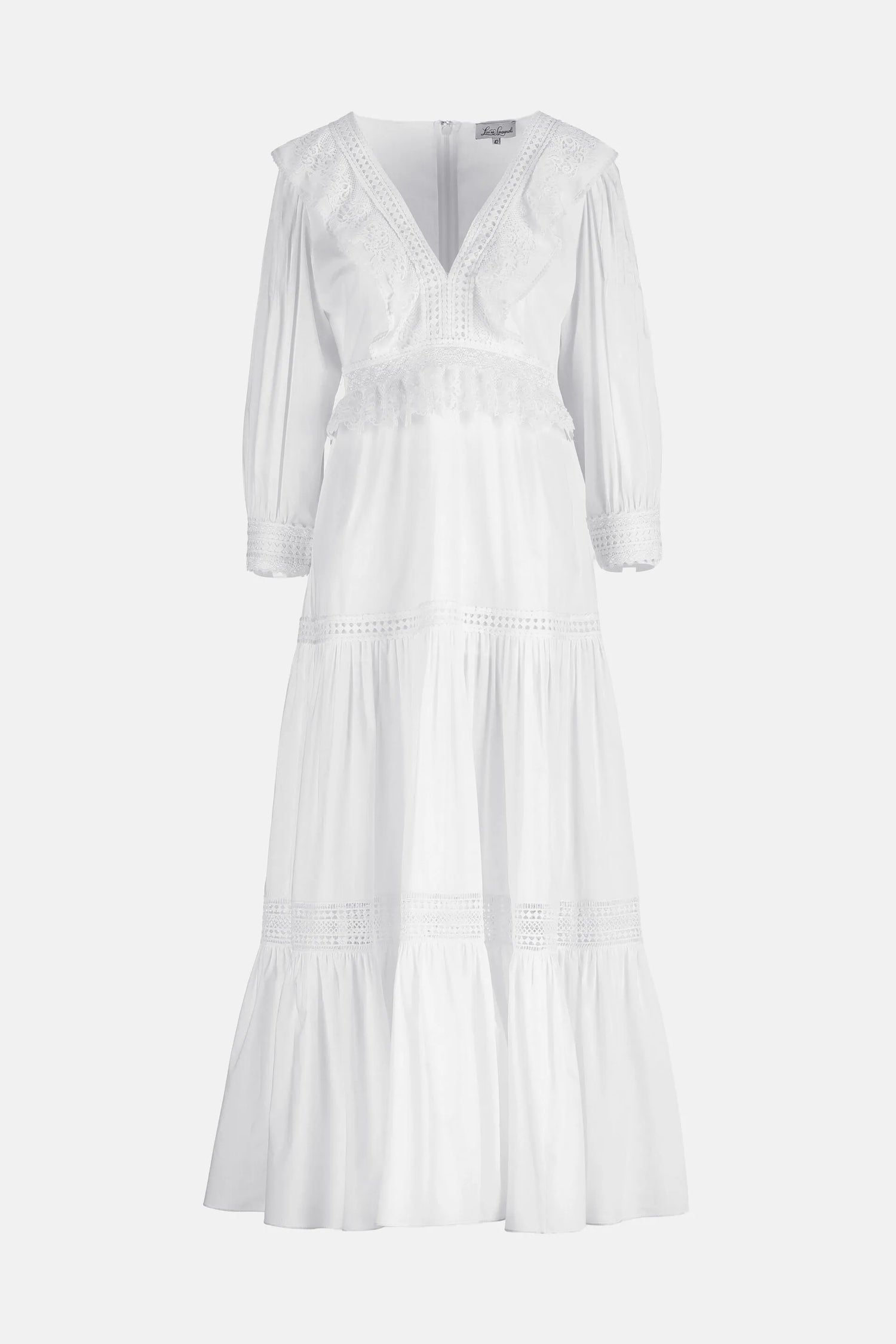 Luisa Spagnoli Bianco Women Processo - Maxi Dress with AppliquŽs SKU: PROCESSO_0201 Image 06