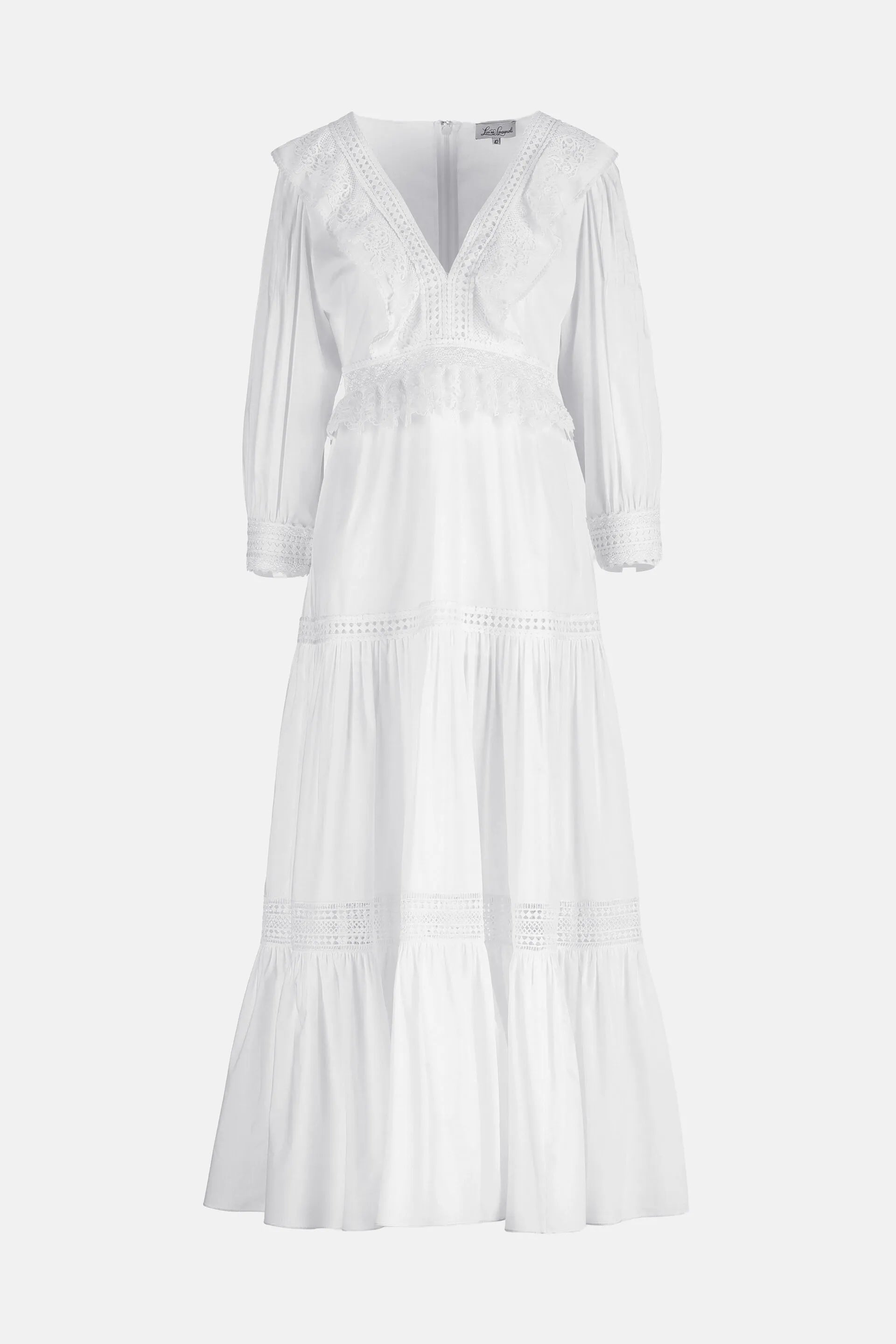 Luisa Spagnoli Bianco Women Processo - Maxi Dress with AppliquŽs SKU: PROCESSO_0201 Image 06