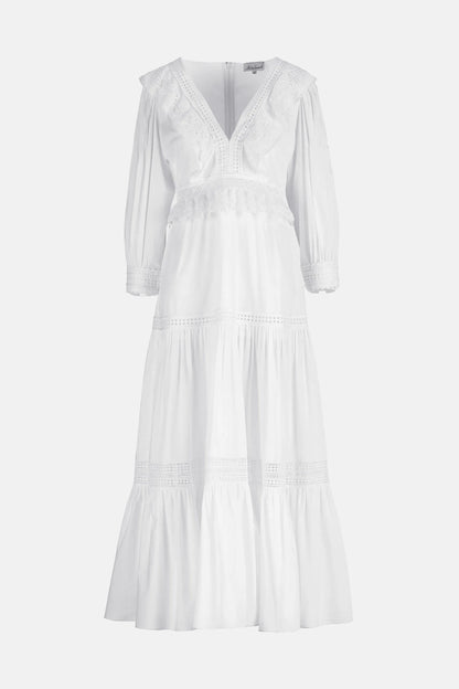 Luisa Spagnoli Bianco Women Processo - Maxi Dress with AppliquŽs SKU: PROCESSO_0201 Image 06