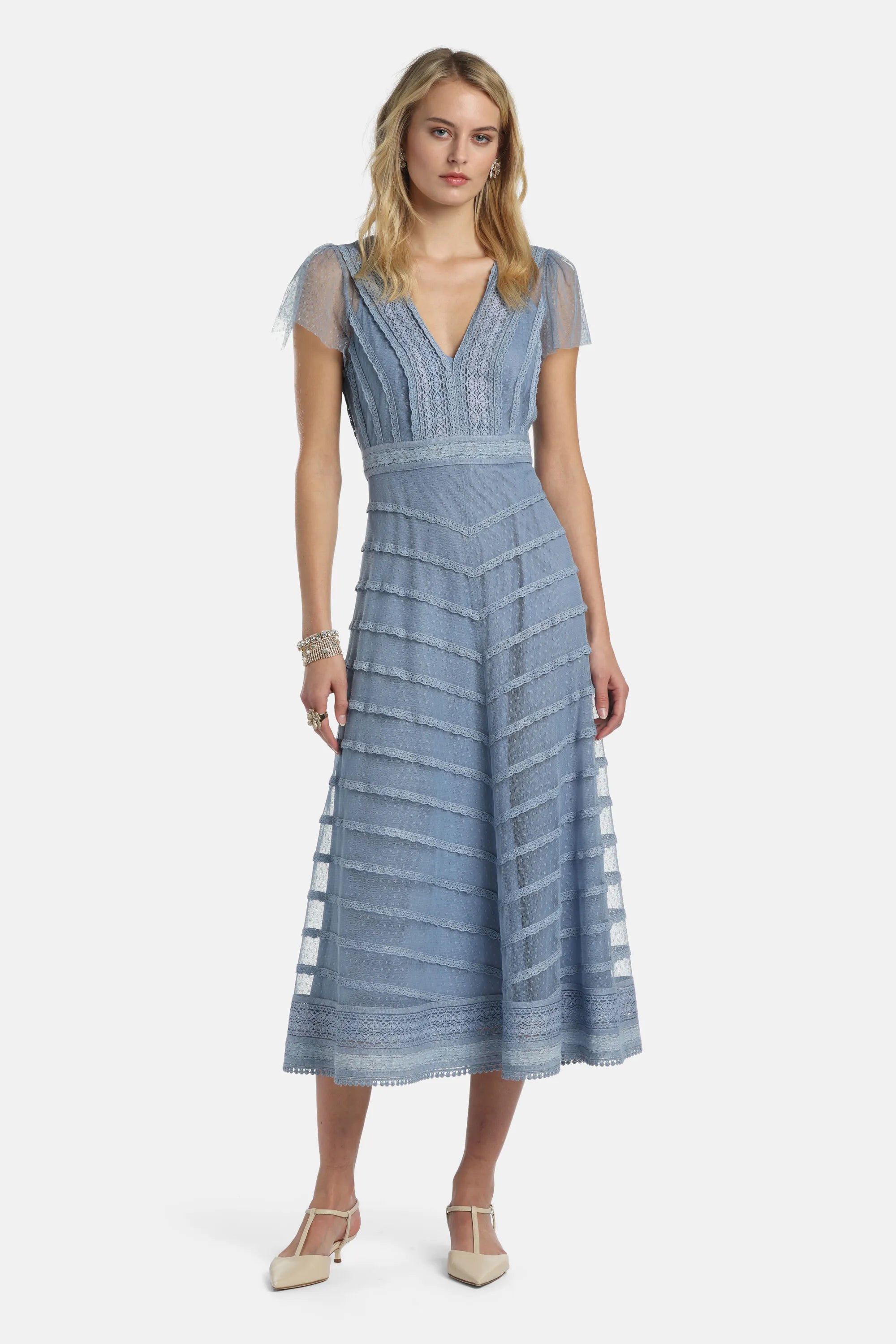 Luisa Spagnoli Fiordaliso Women Prontezza - Elegant Embroidered Gown SKU: PRONTEZZA_0612 Image 01