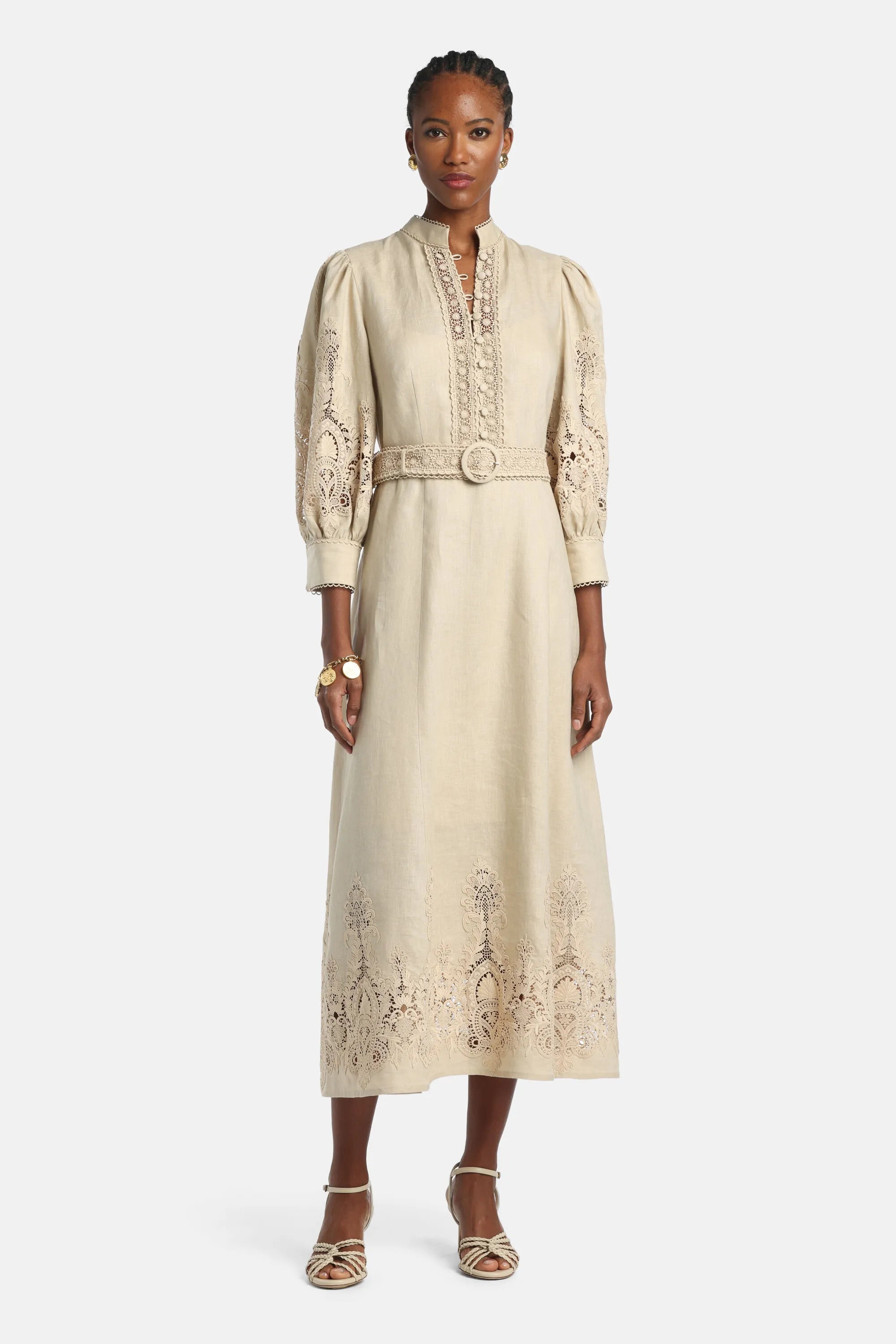 Luisa Spagnoli Beige Women Provina - Elegant MacramŽ Dress SKU: PROVINA_1102 Image 01