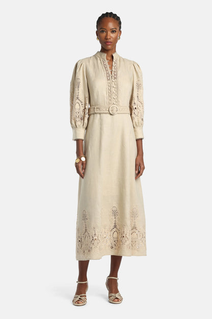 Luisa Spagnoli Beige Women Provina - Elegant MacramŽ Dress SKU: PROVINA_1102 Image 01