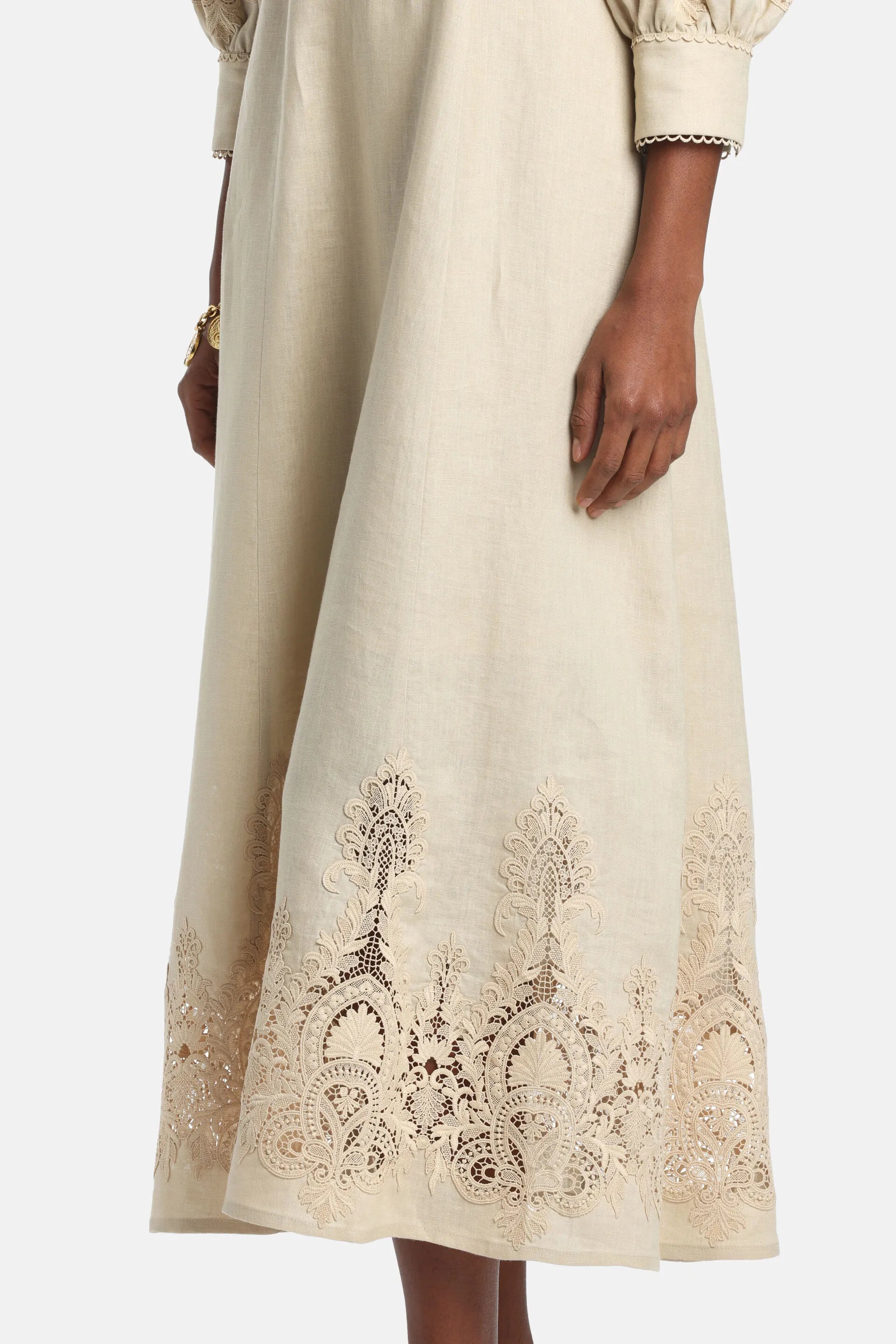 Luisa Spagnoli Beige Women Provina - Elegant MacramŽ Dress SKU: PROVINA_1102 Image 04