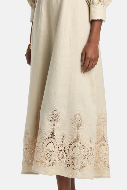 Luisa Spagnoli Beige Women Provina - Elegant MacramŽ Dress SKU: PROVINA_1102 Image 04