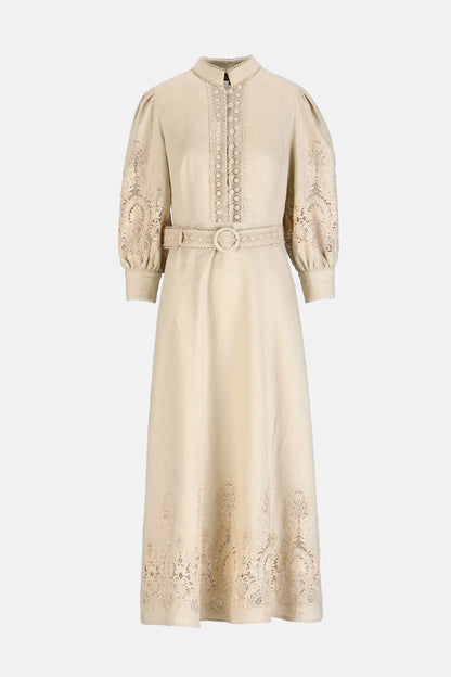 Luisa Spagnoli Beige Women Provina - Elegant MacramŽ Dress SKU: PROVINA_1102 Image 06