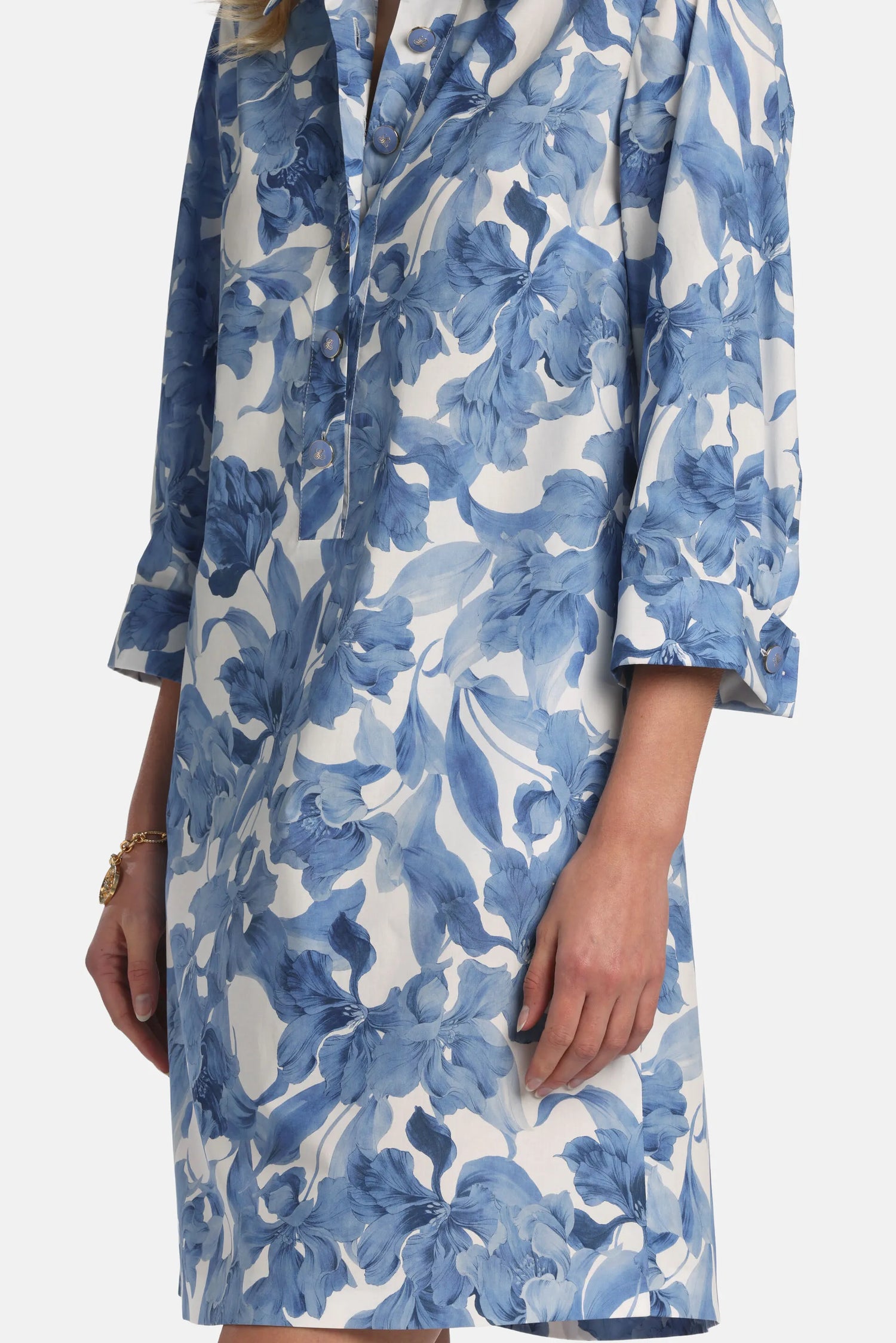 Luisa Spagnoli Var Panna Bluette Women Pungente - Floral Minidress SKU: PUNGENTE_4556 Image 03