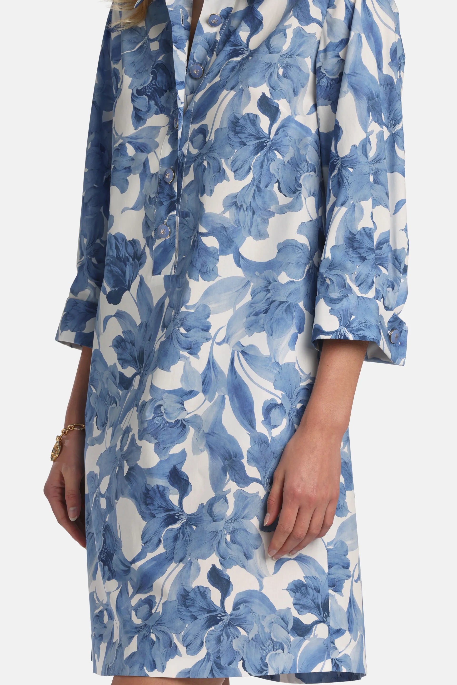 Luisa Spagnoli Var Panna Bluette Women Pungente - Floral Minidress SKU: PUNGENTE_4556 Image 03