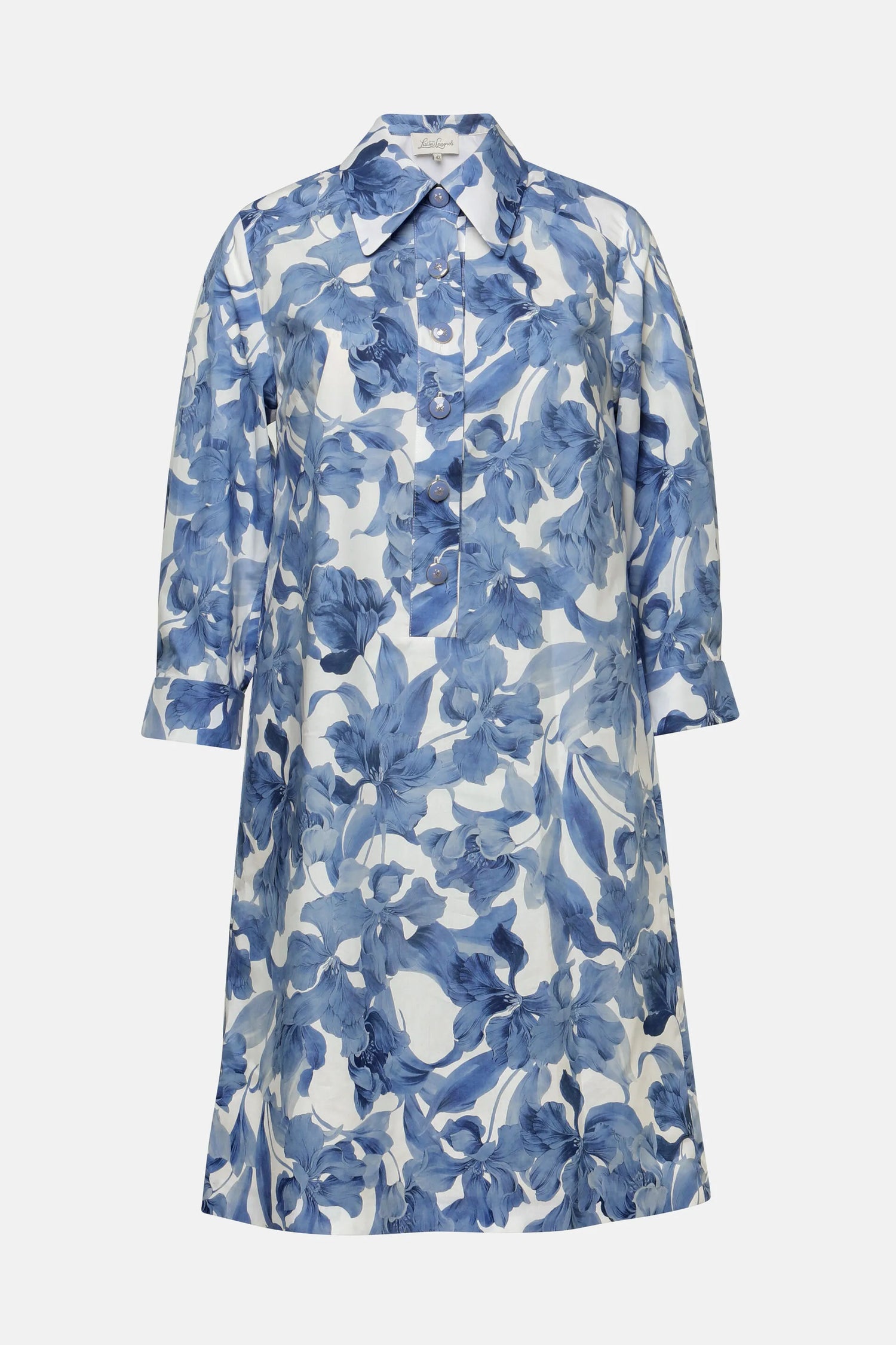 Luisa Spagnoli Var Panna Bluette Women Pungente - Floral Minidress SKU: PUNGENTE_4556 Image 05