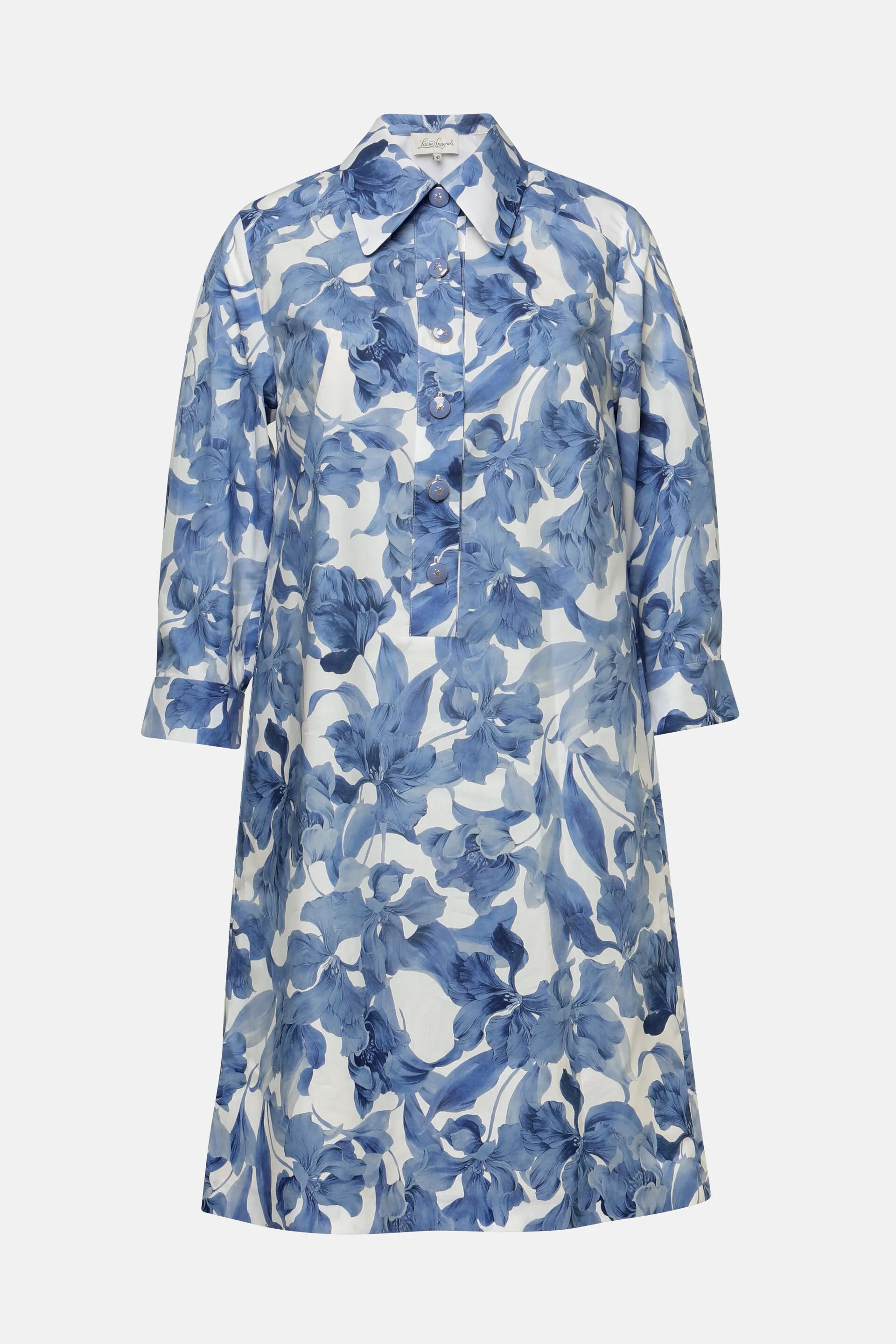 Luisa Spagnoli Var Panna Bluette Women Pungente - Floral Minidress SKU: PUNGENTE_4556 Image 05