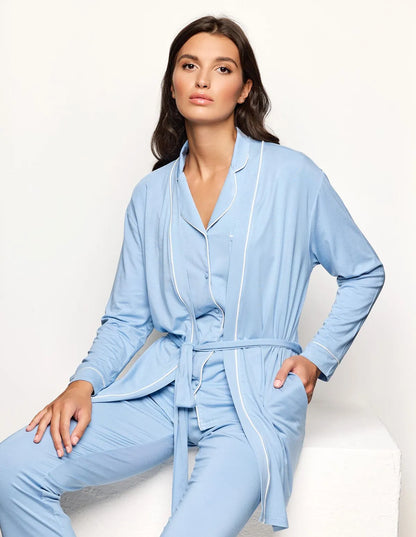 Yamamay_Baby Blue_Short Robe with Belt Daily with Tencelª Modal Ð Daily Modal_PVED183001_032_01