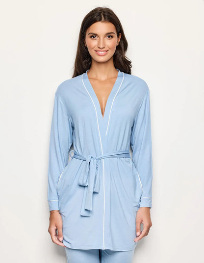 Yamamay_Baby Blue_Short Robe with Belt Daily with Tencelª Modal Ð Daily Modal_PVED183001_032_02