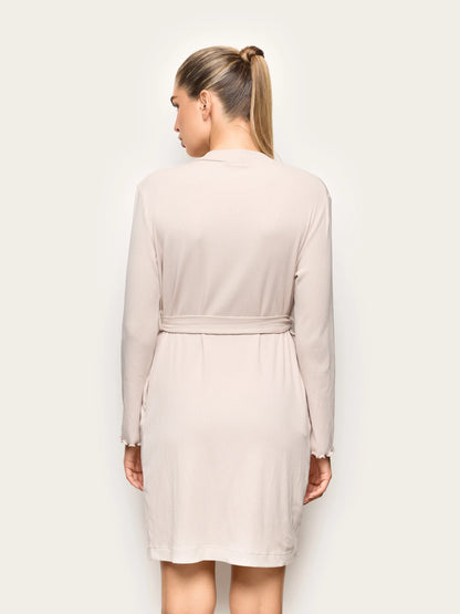 Yamamay BEIGE Women Nightgown - Basic Modal &amp; Cotton Rib SKU: PVED193001_726 Image 04