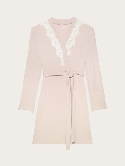 Yamamay BEIGE Women Nightgown - Basic Modal &amp; Cotton Rib SKU: PVED193001_726 Image 05