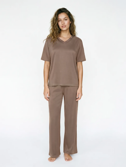 Marie France Greige Women Adelina Pant SKU: PYADELINAPANT_Greige Image 01