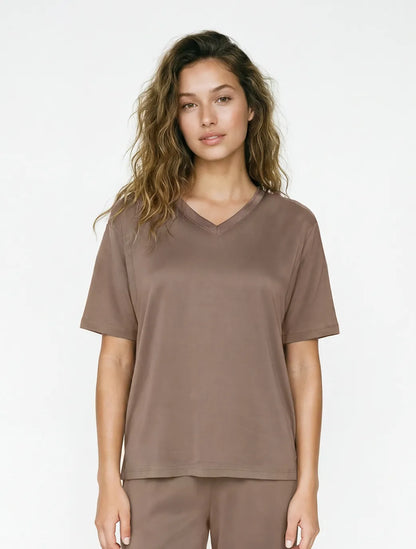 Marie France Greige Women Adelina T-Shirt SKU: PYADELINATSHIRT_Greige Image 01