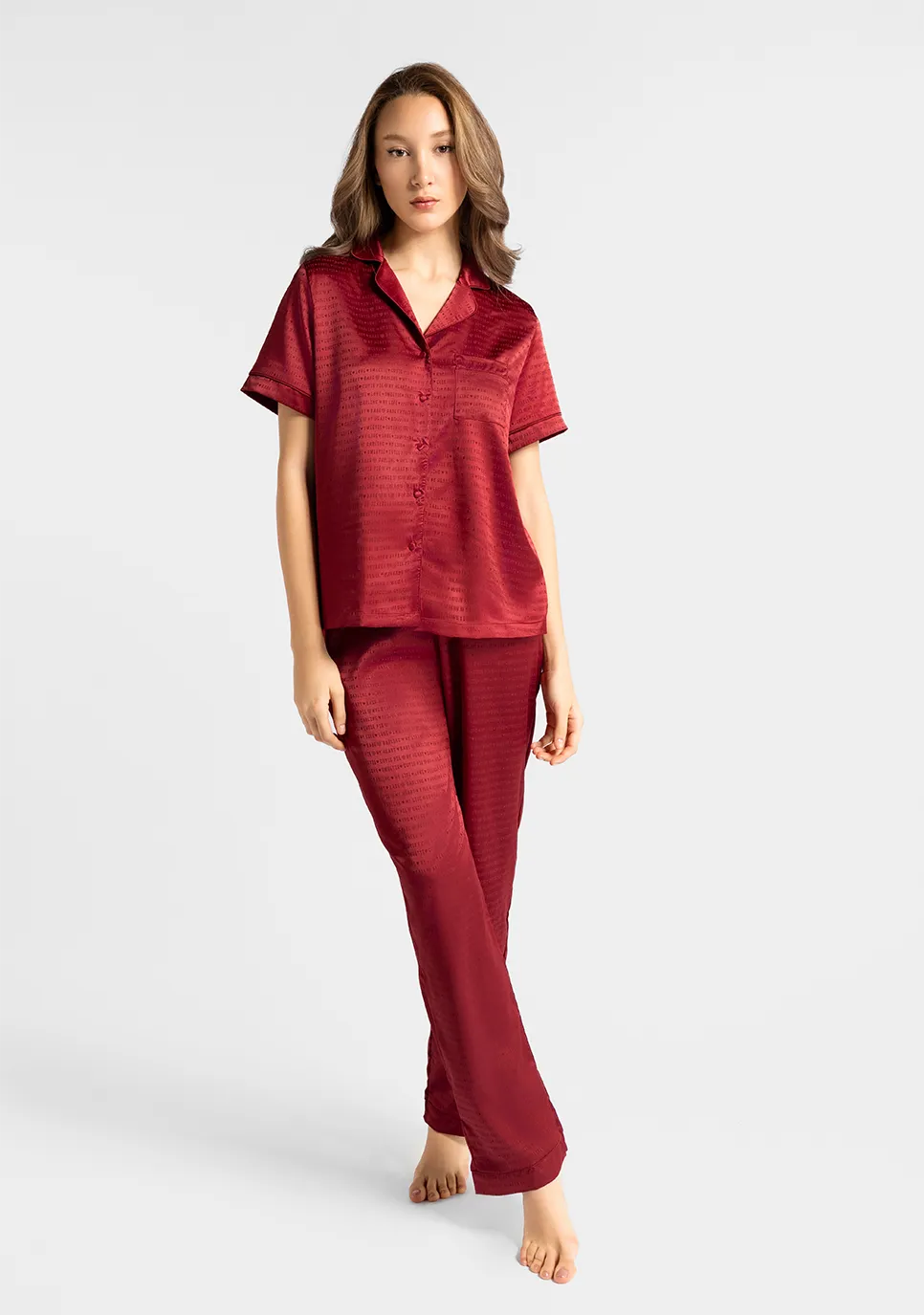 Marie France Amoremio Pant_Burgundy Women Amoremio Pant SKU: PYAMOREMIOPANT_Burgundy Image 01