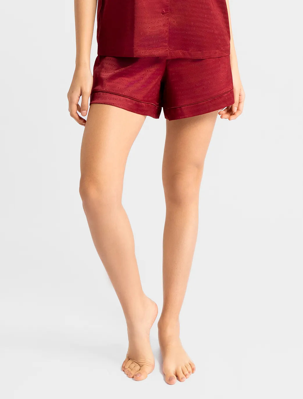 Marie France Amoremio Short_Burgundy Women Amoremio Short SKU: PYAMOREMIOSHORT_Burgundy Image 03