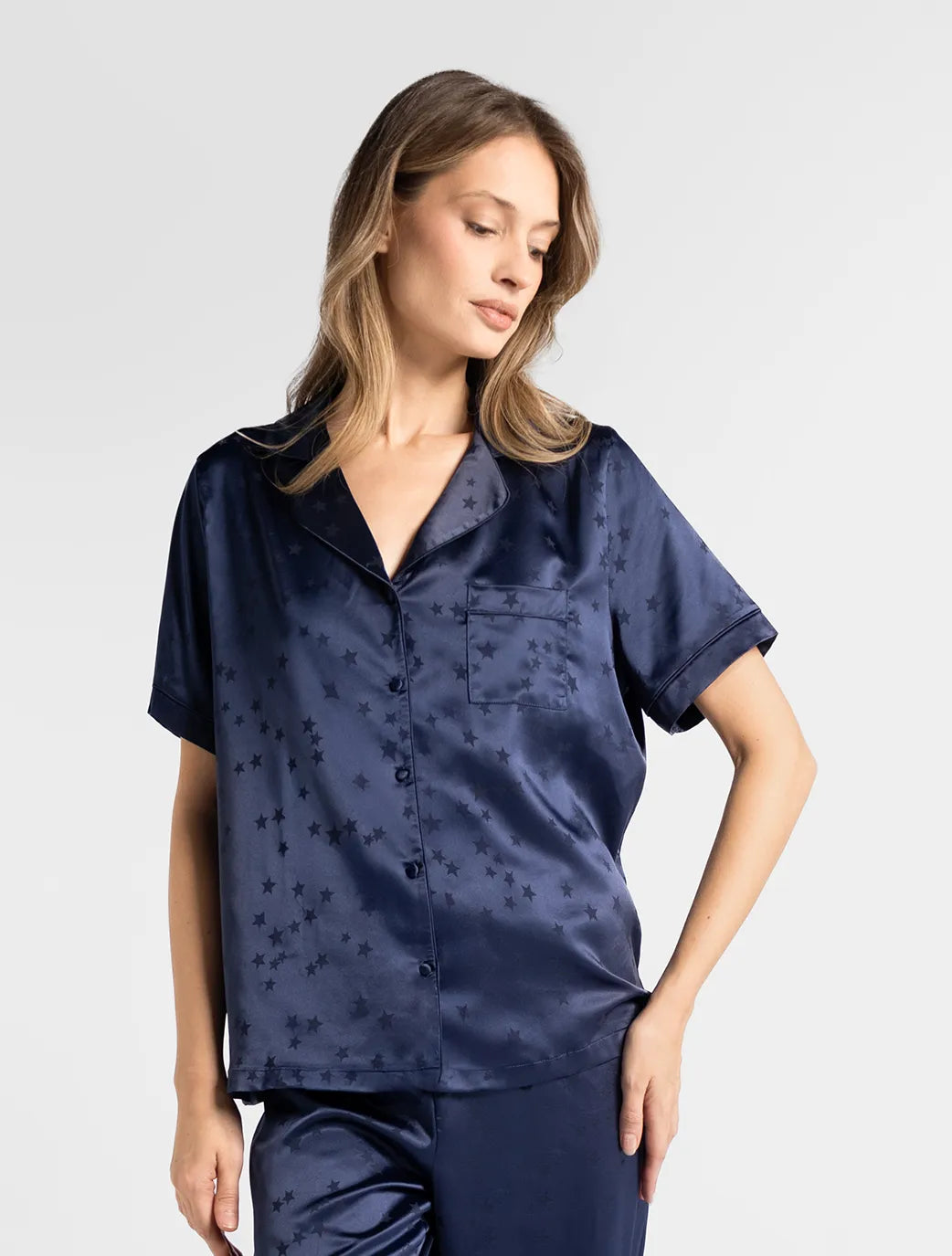 Marie France Asteroid Chemise_Dark Navy Women Asteroid Chemise SKU: PYASTEROIDCHEMISE_Dark Navy Image 01