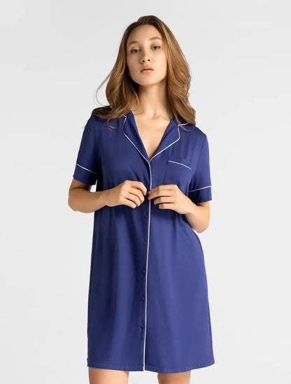 Marie France Bluniva Long Chemise_Navy Women Bluniva Long Chemise SKU: PYBLUNIVALONGCHEMISE_Navy Image 01