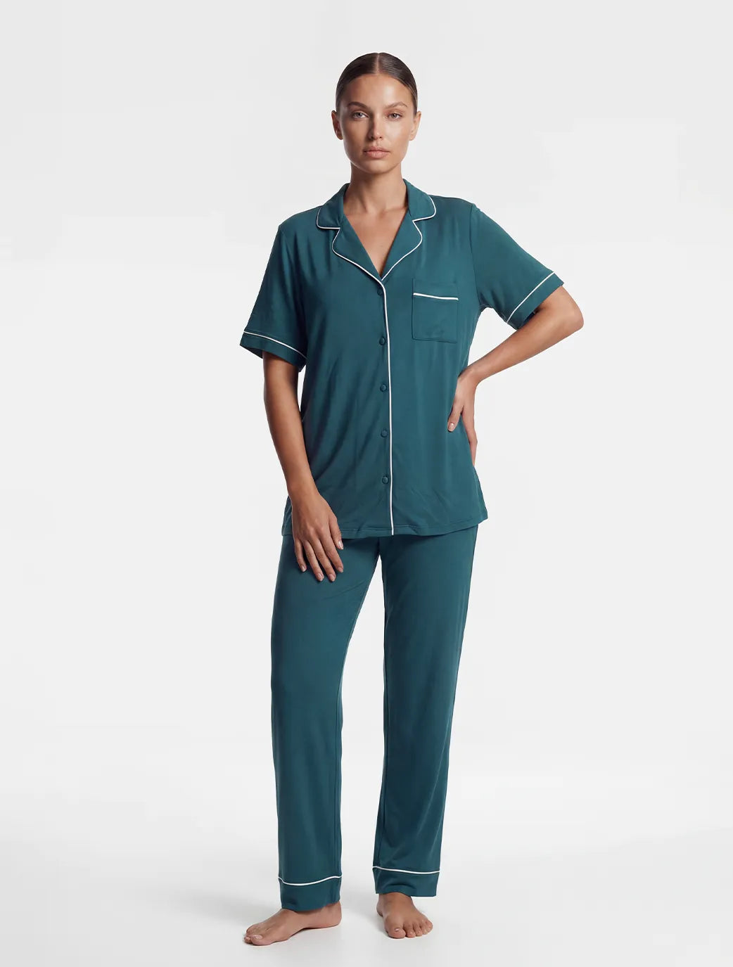Marie France Green Women Cariss Micro Pajama Pant SKU: PYCARISSPANT_Green Image 01