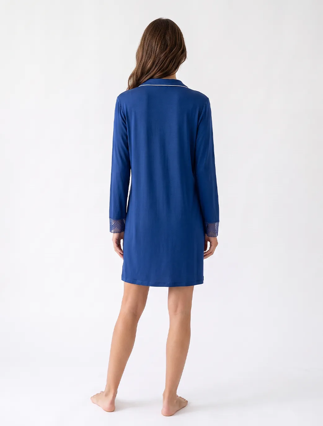 Marie France Navy Women Danna Chemise SKU: PYDANNACHEMISE_NAVY Image 04