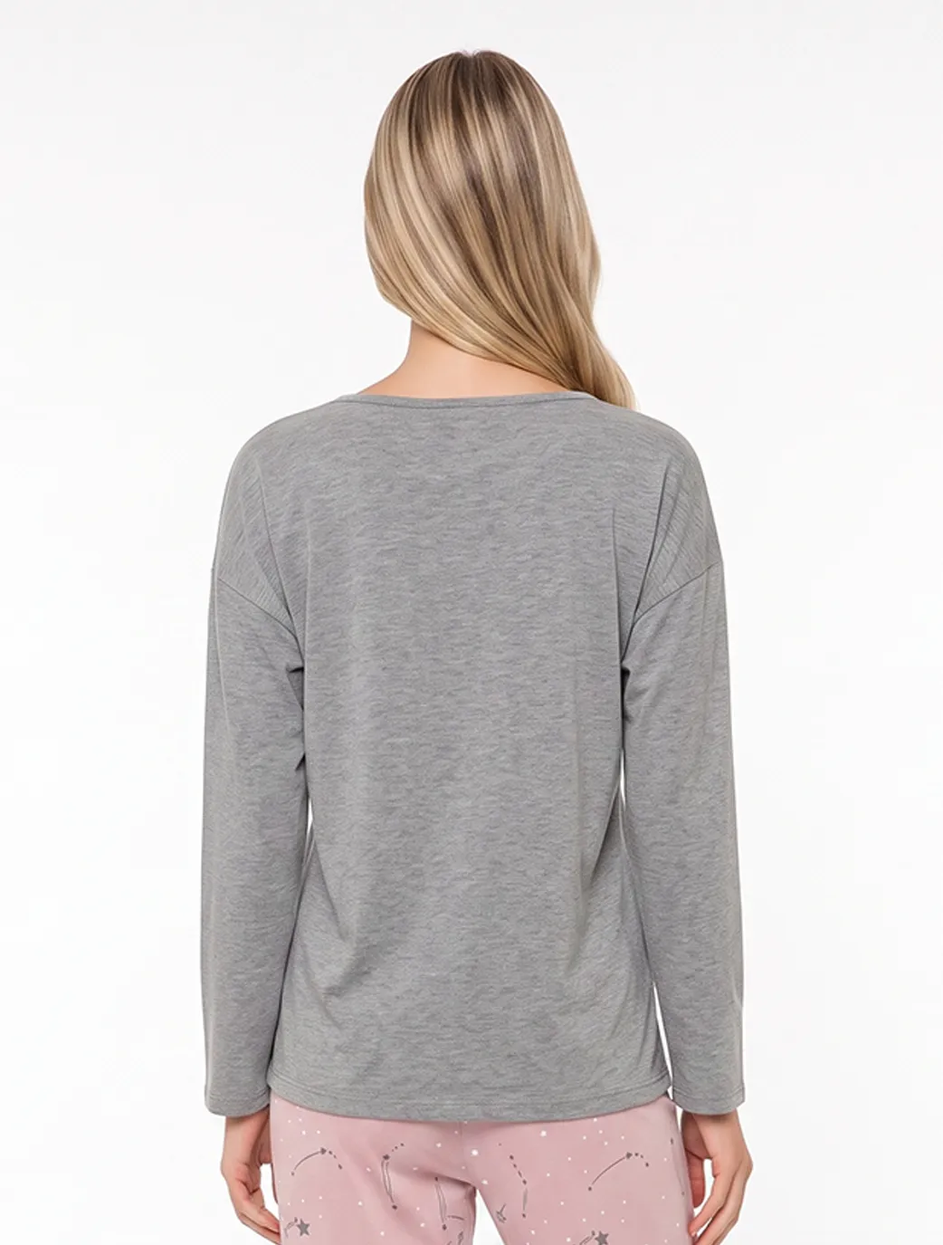 Marie France Grey Melange Women Elany Top SKU: PYELANYTOP_GREY MELANGE Image 02