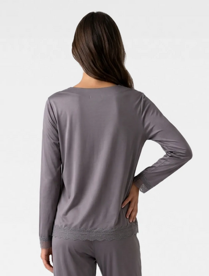 Marie France Grey Women Elara Chemise SKU: PYELARACHEMISE_GREY Image 02