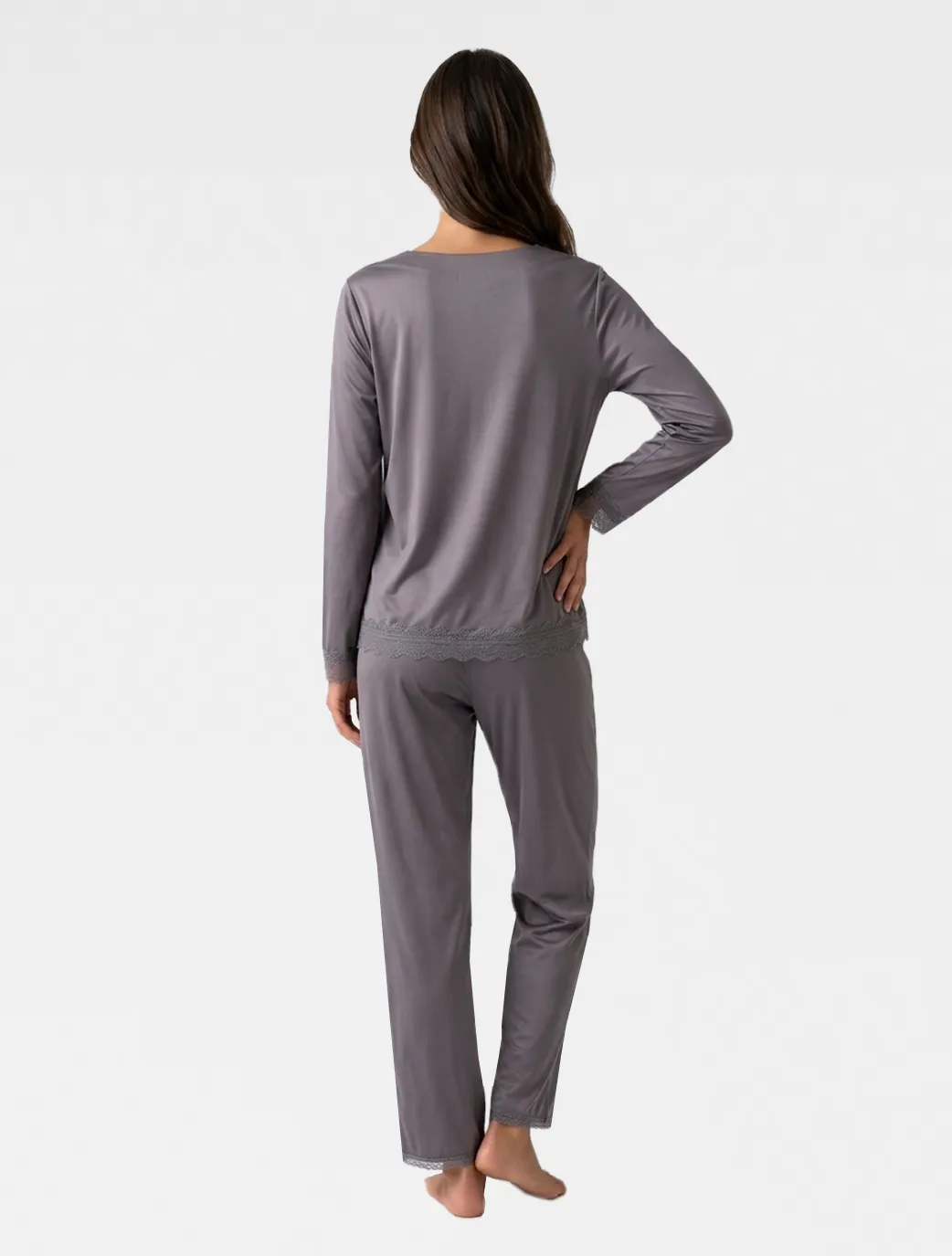 Marie France Grey Women Elara Pant SKU: PYELARAPANT_GREY Image 02