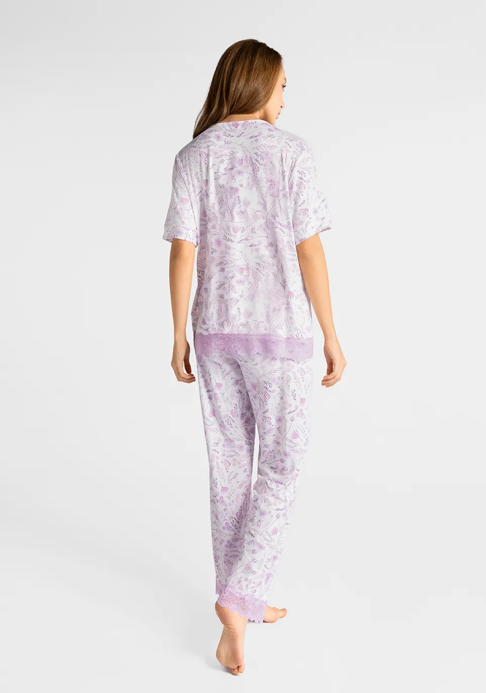 Marie France Multicolor Women Florana Floral Micro Pajama Pant SKU: PYFLORANAPANT_MULTICOLOR Image 02