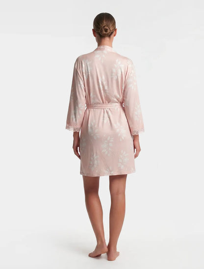 Marie France Multicolor Women Galilea Tie-Waist Draped Sleeve Satin Robe SKU: PYGALILEAROBE_Multicolor Image 03