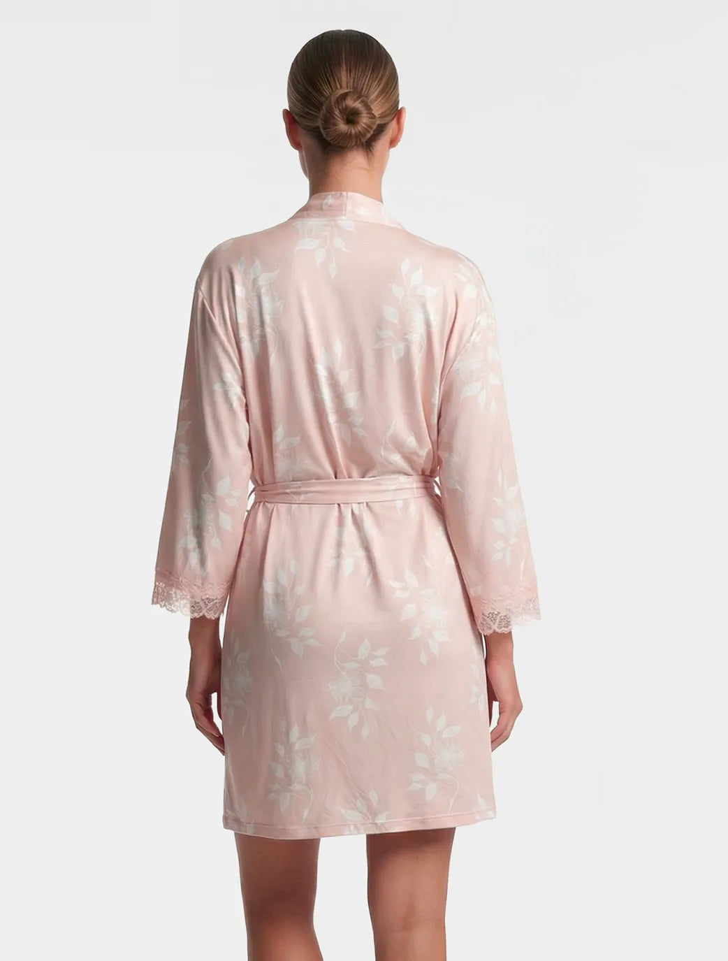 Marie France Multicolor Women Galilea Tie-Waist Draped Sleeve Satin Robe SKU: PYGALILEAROBE_Multicolor Image 04