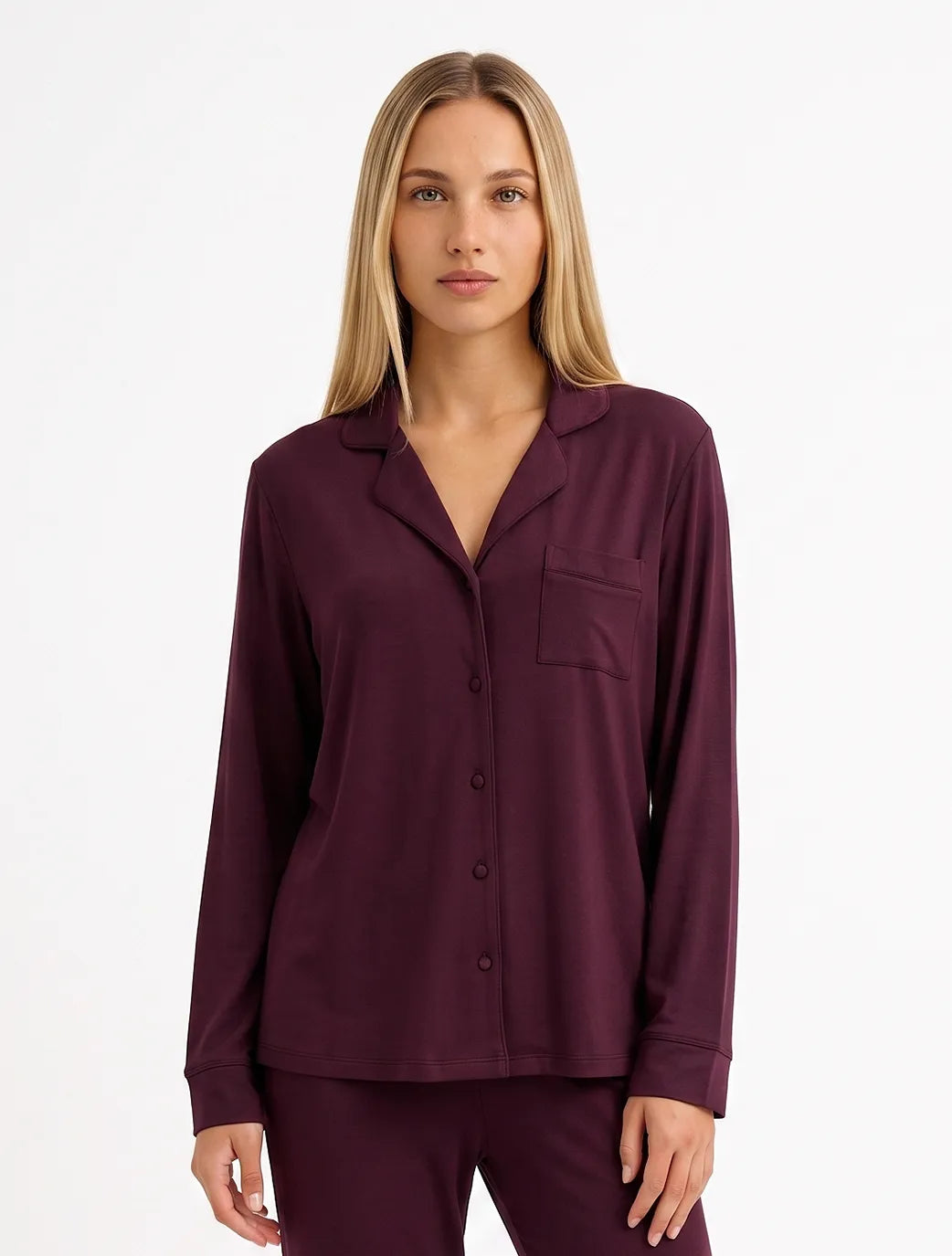 Marie France Burgundy Women Kamy Chemise SKU: PYKAMYCHEMISE_BURGUNDY Image 01