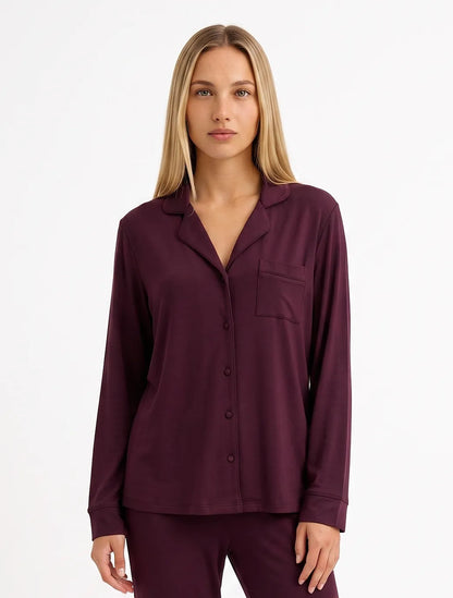 Marie France Burgundy Women Kamy Chemise SKU: PYKAMYCHEMISE_BURGUNDY Image 01