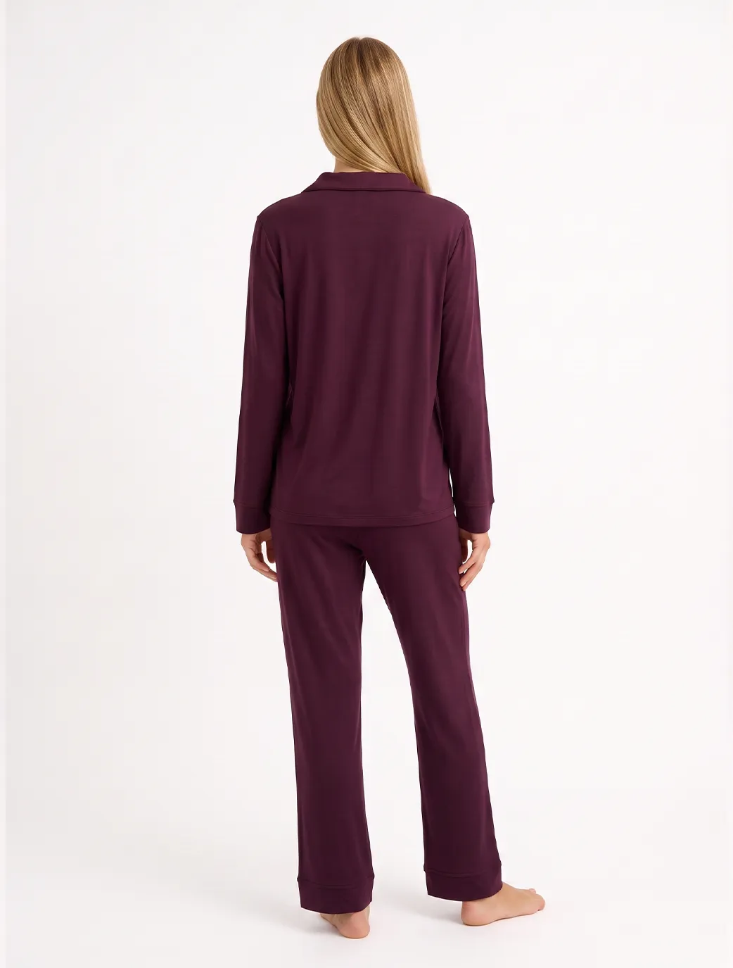 Marie France Burgundy Women Kamy Pant SKU: PYKAMYPANT_BURGUNDY Image 02