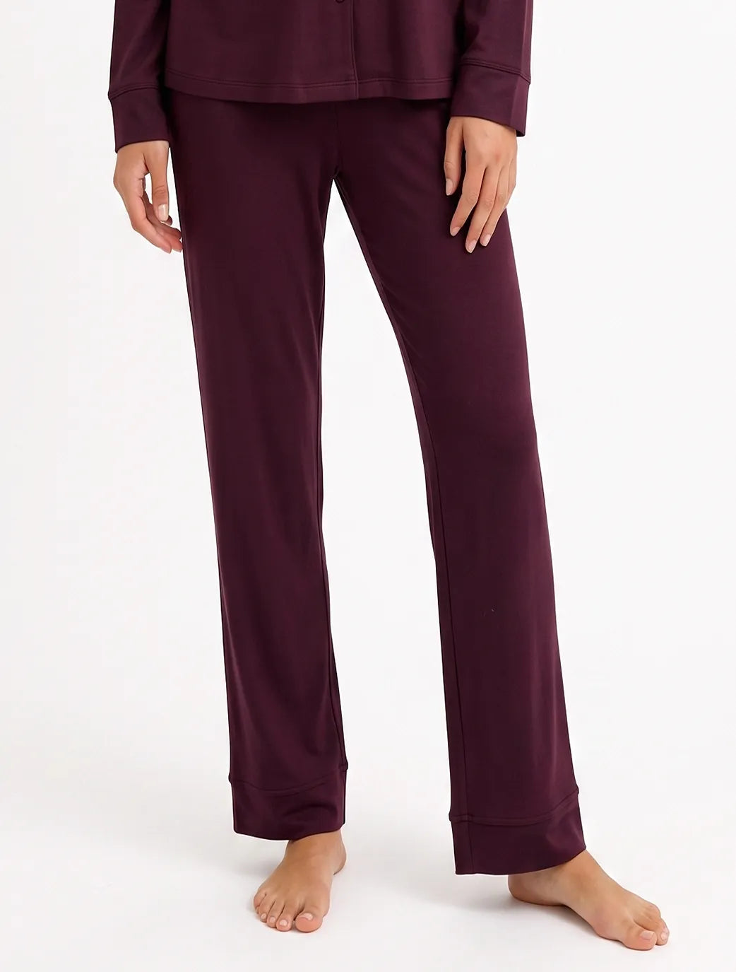 Marie France Burgundy Women Kamy Pant SKU: PYKAMYPANT_BURGUNDY Image 03