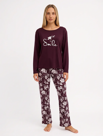 Marie France Burgundy Women Kaylyn Pant SKU: PYKAYLYNPANT_BURGUNDY Image 01