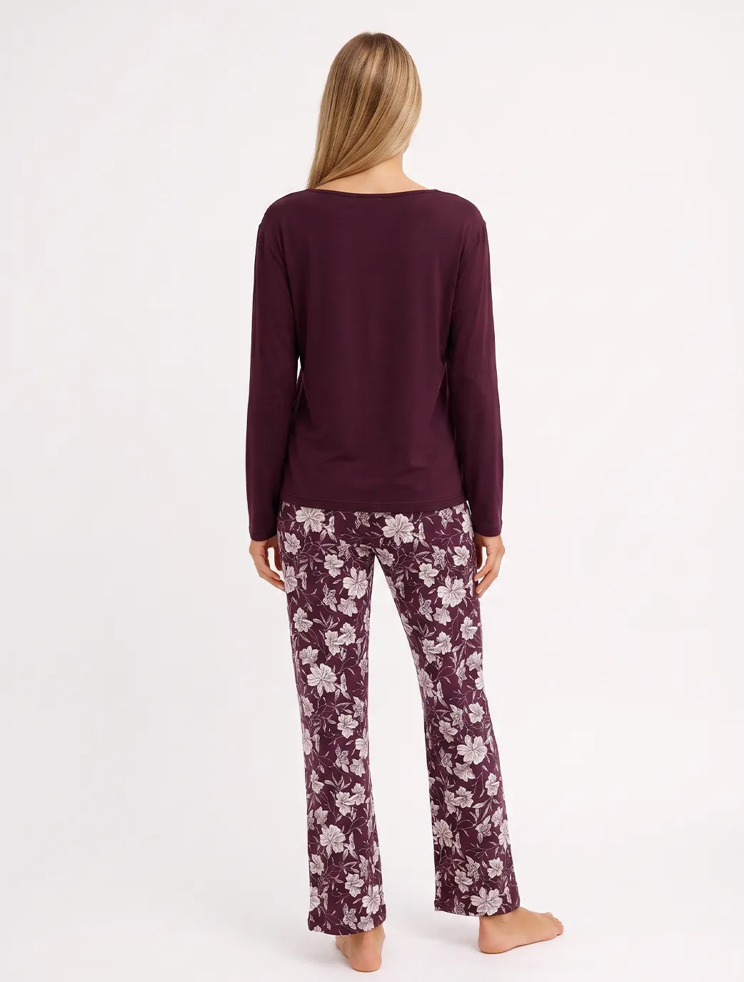 Marie France Burgundy Women Kaylyn Pant SKU: PYKAYLYNPANT_BURGUNDY Image 02