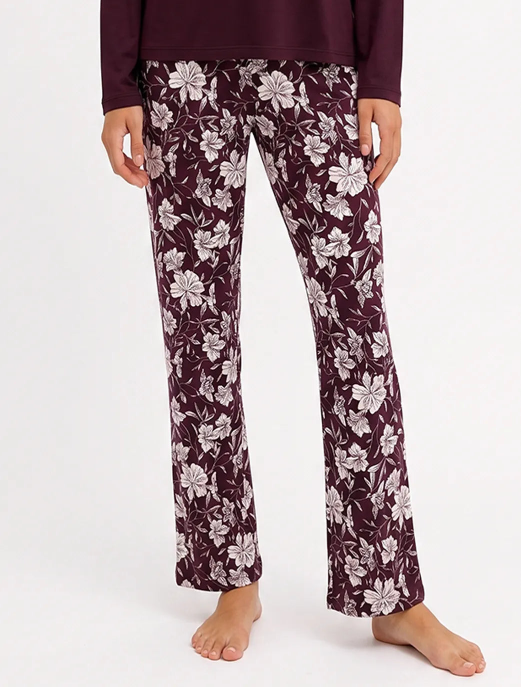 Marie France Burgundy Women Kaylyn Pant SKU: PYKAYLYNPANT_BURGUNDY Image 03