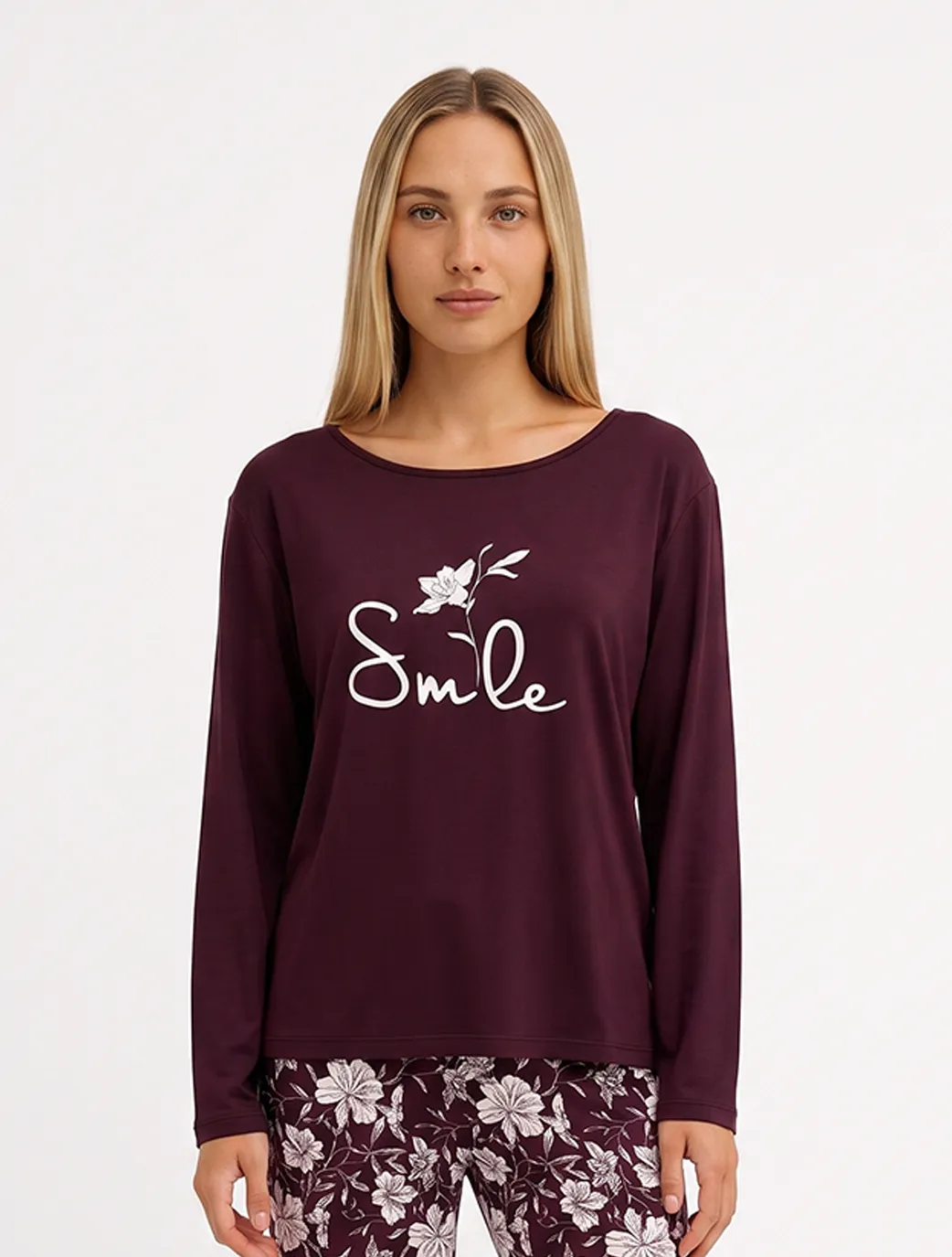 Marie France Burgundy Women Kaylyn Top SKU: PYKAYLYNTOP_BURGUNDY Image 01
