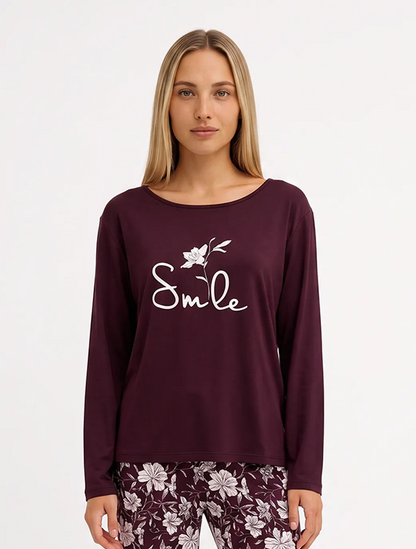 Marie France Burgundy Women Kaylyn Top SKU: PYKAYLYNTOP_BURGUNDY Image 01