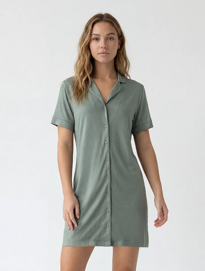 Marie France Green Women Kennedi Chemise Dress SKU: PYKENNEDICHEMISEDRES_Green Image 01
