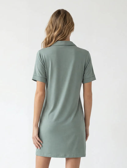 Marie France Green Women Kennedi Chemise Dress SKU: PYKENNEDICHEMISEDRES_Green Image 02