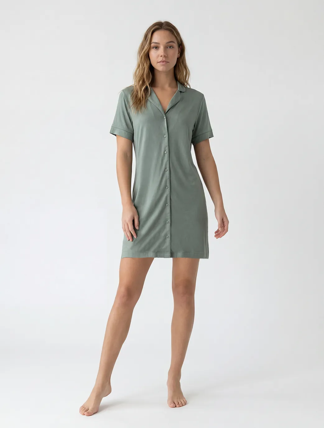 Marie France Green Women Kennedi Chemise Dress SKU: PYKENNEDICHEMISEDRES_Green Image 03