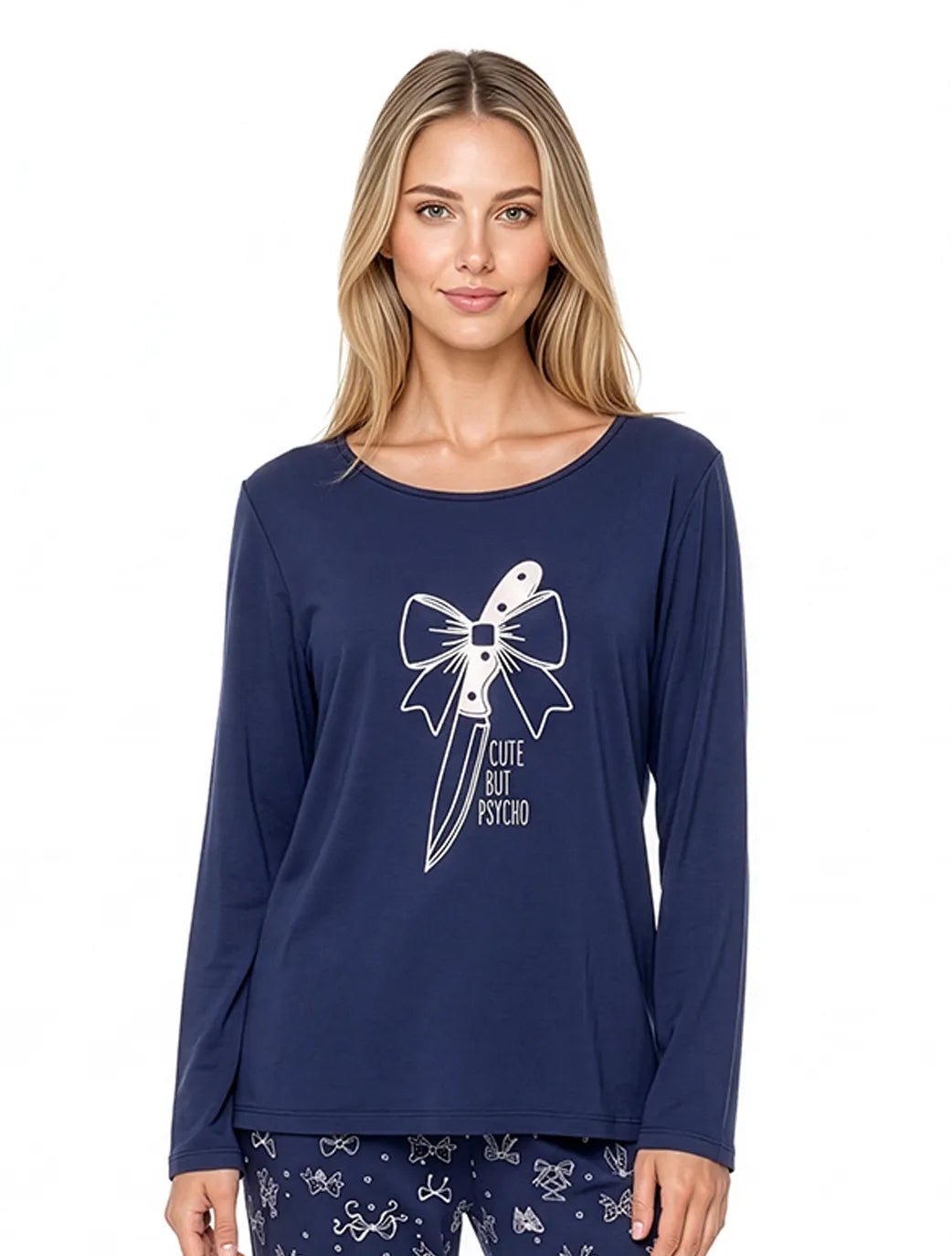 Marie France Navy Women Lorena Top SKU: PYLORENATOP_NAVY Image 01