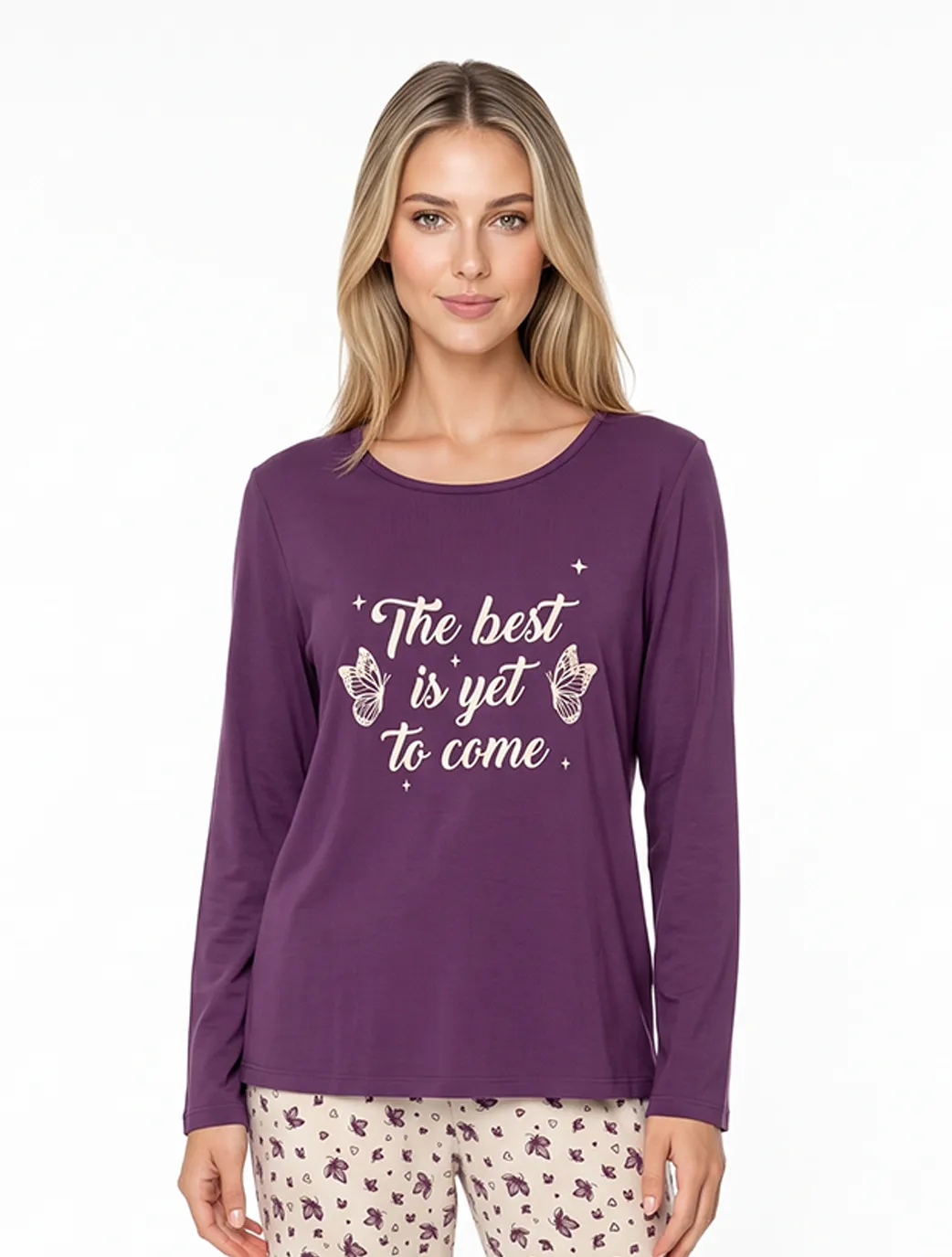 Marie France Purple Women Madora Top SKU: PYMADORATOP_PURPLE Image 01