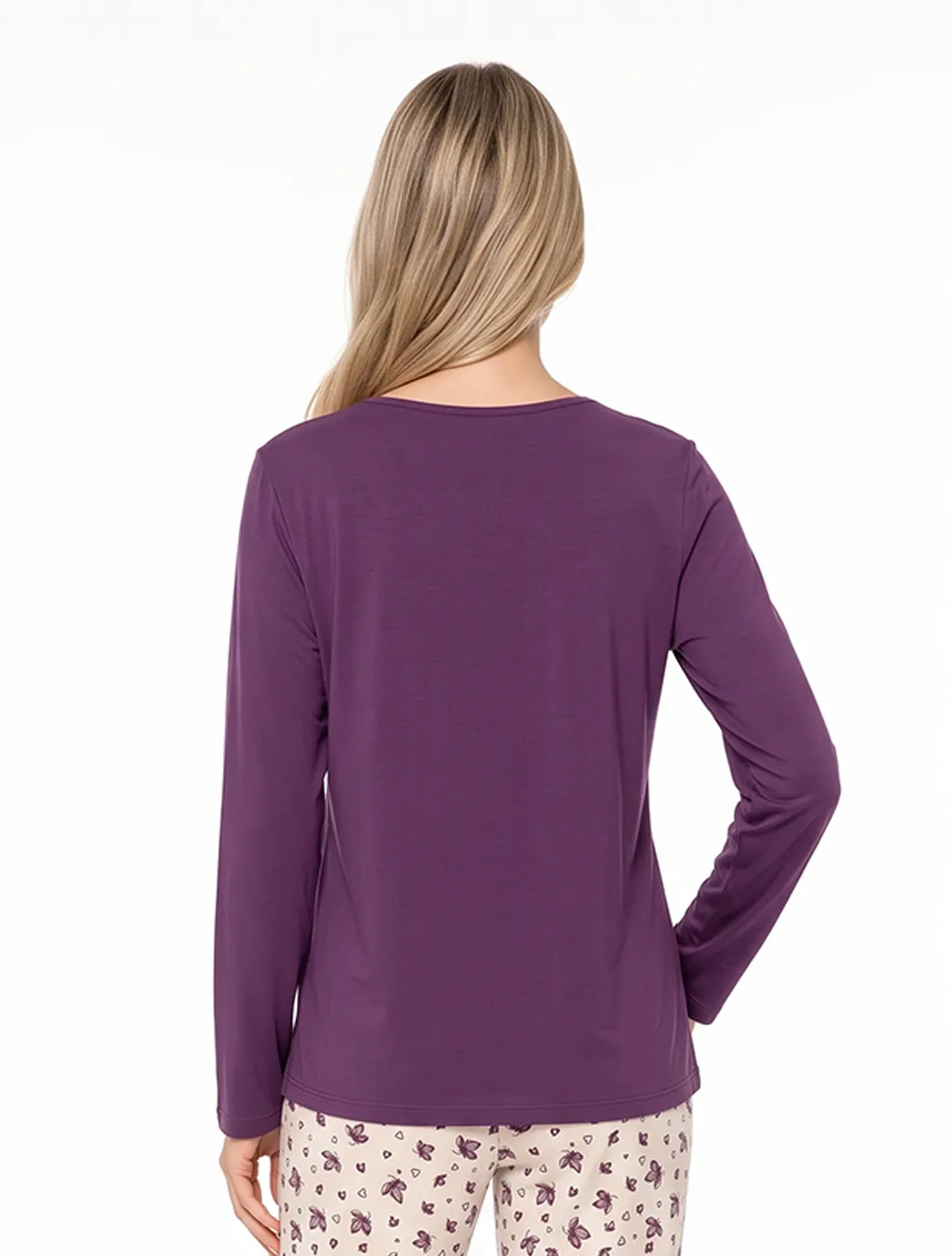 Marie France Purple Women Madora Top SKU: PYMADORATOP_PURPLE Image 02