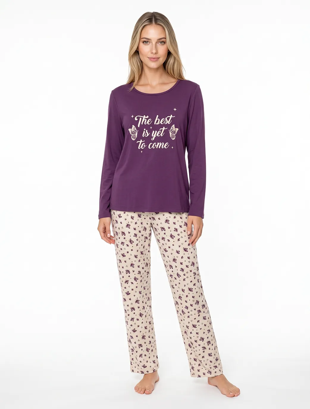 Marie France Purple Women Madora Top SKU: PYMADORATOP_PURPLE Image 03